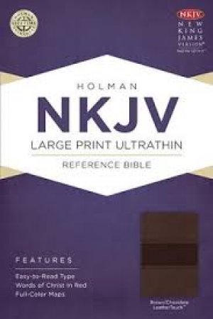 NKJV LARGE PRINT ULTRATHIN REF BRN CHOC