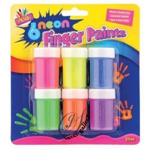 6 NEON FINGER PAINTS