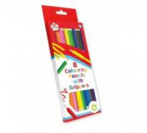 8 COLOURING PENCILS WITH GRIPPERS