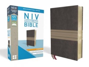 NIV, Thinline Bible, Compact, Leathersoft, Brown/Tan, Red Letter, Comfort Print