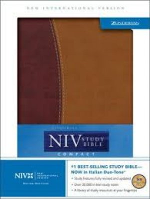 NIV Study Bible, Compact Edition Burgundy/Tan Imitation Leather
