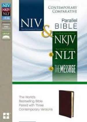 Contemporary Comparative Side-by-Side Bible: NIV NKJV NLT The MessageBURGUNDY