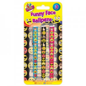 3 FUNNY FACE BALLPENS