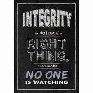 Chart - Integrity is Doing the Right (19 x 13.3 x 0 inches )