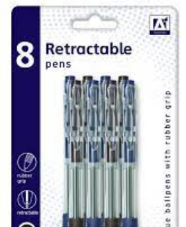 8 RETRACTABLE PENS