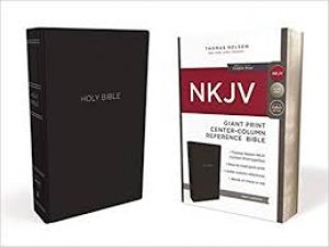 NKJV-GIANT PRINT CENTER COLUMN REFERENCE  BIBLE (BLACK)