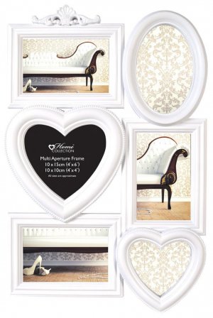 WHITE ORNATE MULTI APERTURE FRAME (ORNT)