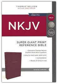 NKJV Holy Bible, Super Giant Print Reference Bible, Burgundy Leather
