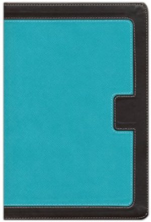 NKJV Giant Print Center-Column Reference Bible, Imitation Leather, Turquoise/Expresso