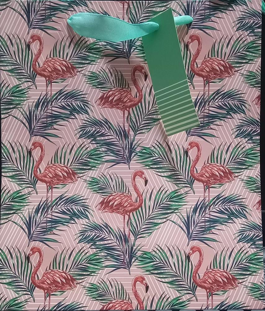 GIFTBAG: GEOMETRIC FLAMINGO (MID)