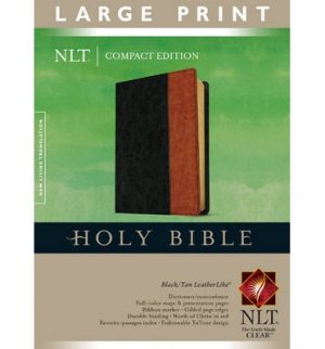 NLT HOLY BIBLE - LARGE PRINT - COMPACT EDITION - TUTONE/BLACK