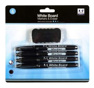 WHITE BOARD MARKER+ERASER (WHHO/4)