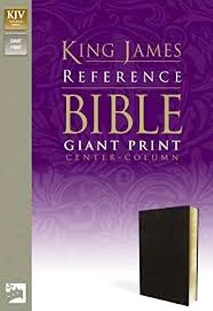 GIANT PRINT CENTER COLUMN REFERENCE BIBLE, BLACK