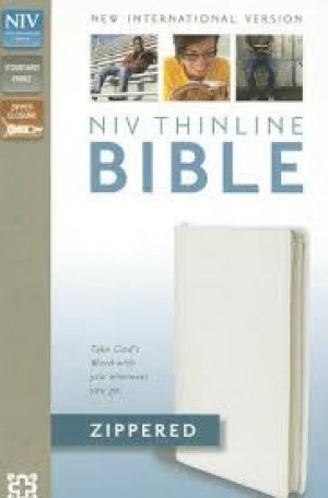 NIV Thinline Zippered Bible- White