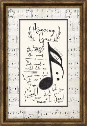 Amazing Grace Hymn, Framed Art (13"X 19")