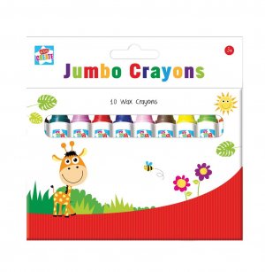 10 JUMBO WAX CRAYONS (CYON)