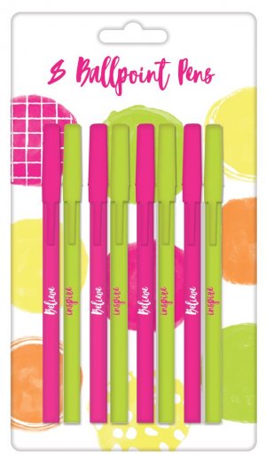 8 BALLPOINT NEON PENS