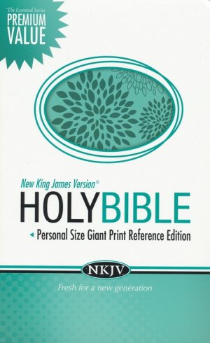 NKJV Personal Size Giant Print Reference Bible, Leathersoft, turquoise