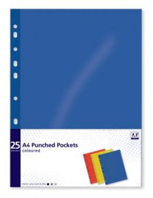 25 PK COLOURED PUNCHED POCKETS