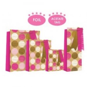 GIFTBAG - SKETCHED PINK SPOT - LARGE