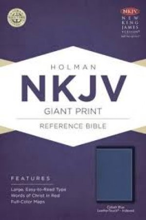 NKJV Giant Print Reference Bible, Cobalt Blue LeatherTouch, Indexed