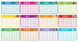 Fill-in Monthly Calendars Bulletin Board