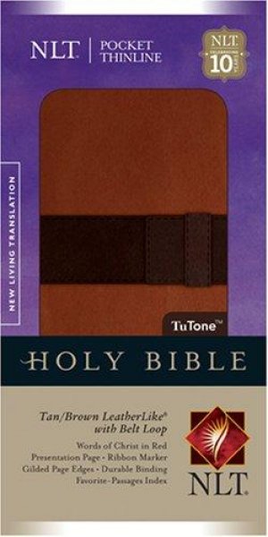 NLT-POCKET THINLINE BIBLE, DUO TONE,TAN/BROWN