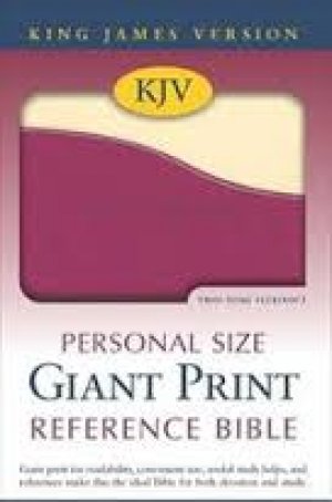KJV Personal Size Giant Print Reference Bible, Cream / Raspberry