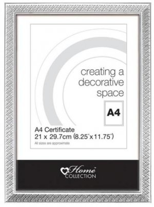 A4 CERTIFICATE SILVER EMBOSSED FRAME 21 * 29.7cm (BSAH/1)