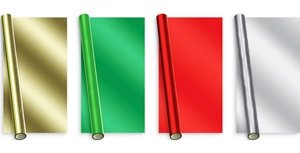 GIFTWRAP-2 MTR FOIL MIXED PLAINS (GREEN COLOUR)