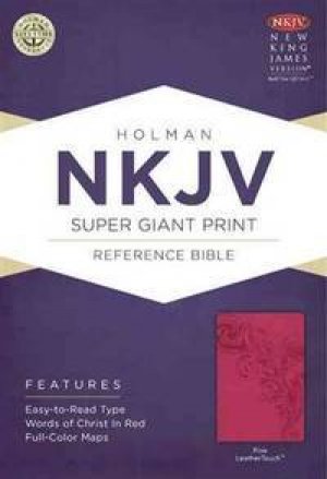 NKJV Super Giant Print Reference Bible, Pink LeatherTouch