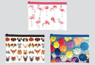 PATTERNED FLAT PVC PENCIL CASE