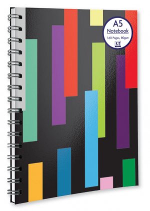 A5 TWIN WIRO COLORFUL STRIPE NOTE BOOK (STBD)