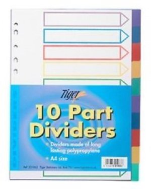 A4 10 PART SUBJECT DIVIDERS