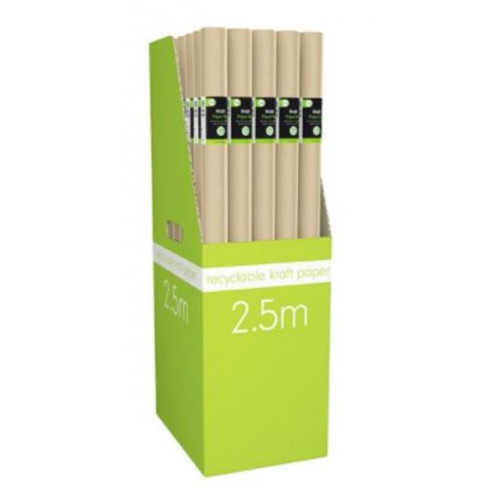 GIFTWRAP-2.5M PLAIN KRAFT