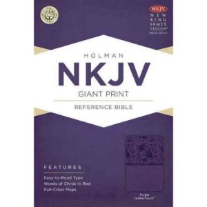 NKJV Giant Print Reference Bible, Purple LeatherTouch