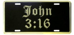 AUTO TAG - JOHN 3:16 GOLD