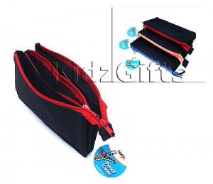 FLAT TRIPLE POCKET PENCIL CASE