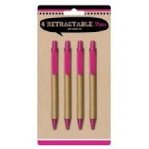 4 RETRACTABLE PENS (BLUE INK)