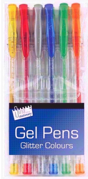 6 CRAFT PAINTS (GLITTER COLOURS)