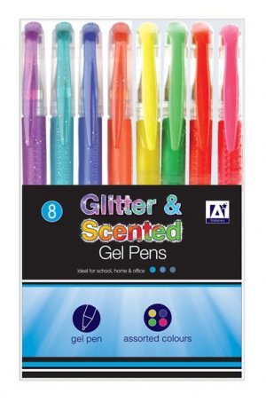 8 GLITTER& SCENTED GEL PEN (MBIM/1)
